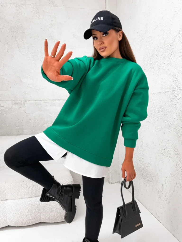 Bluza DUAL STYLE - zielona widok z przodu