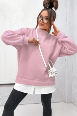 Bluza DUAL STYLE - różowa widok z przodu przybliżenie