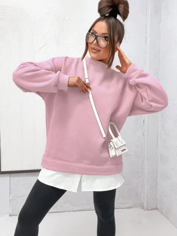 Bluza DUAL STYLE - różowa widok z przodu przybliżenie