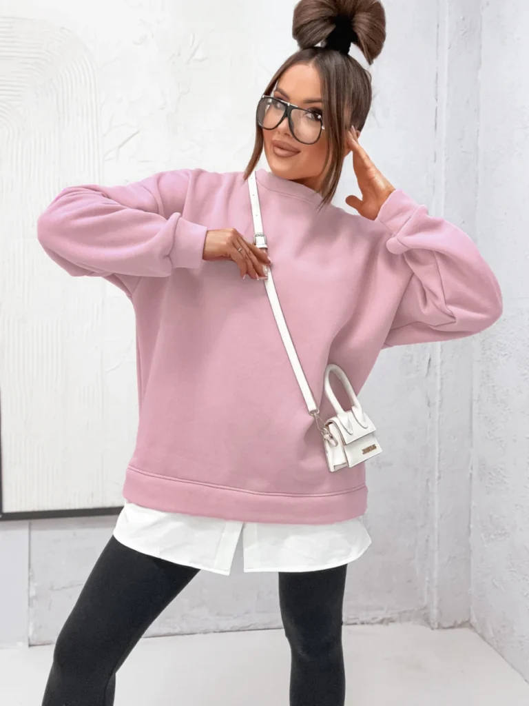 Bluza DUAL STYLE - różowa widok z przodu przybliżenie