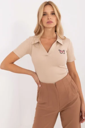 Bluzka POLO - beżowa widok z przodu