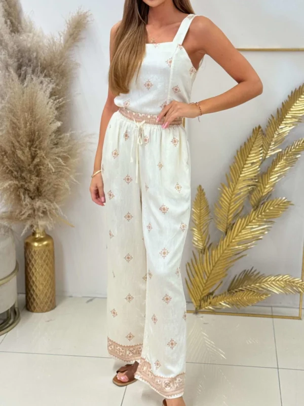 Komplet BOHO TERRA – top i spodnie w stylu boho widok z przodu
