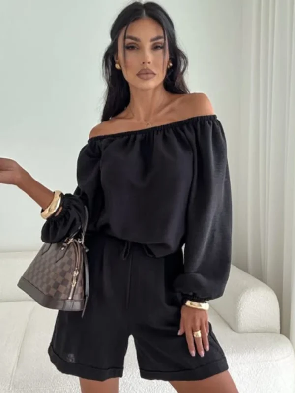 KOMPLET HISZPANKA – CZARNY widok z przodu