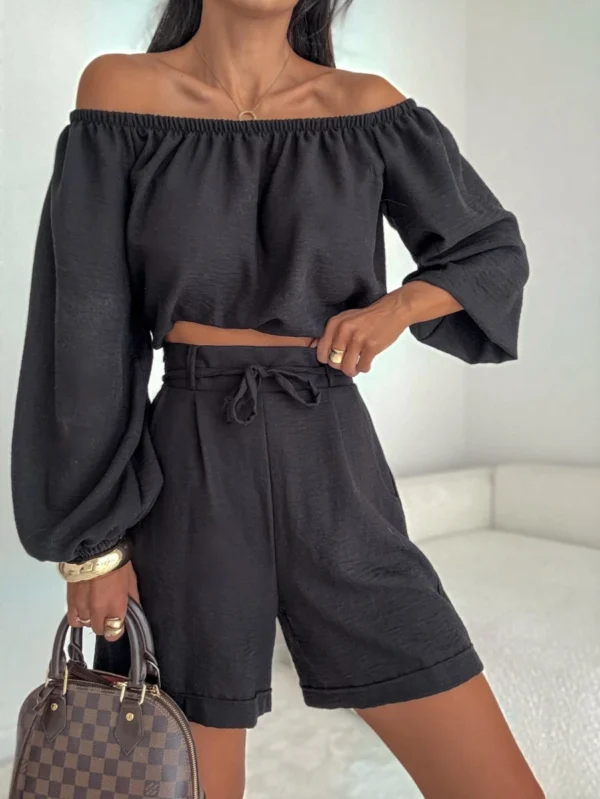 KOMPLET HISZPANKA – CZARNY widok z przodu