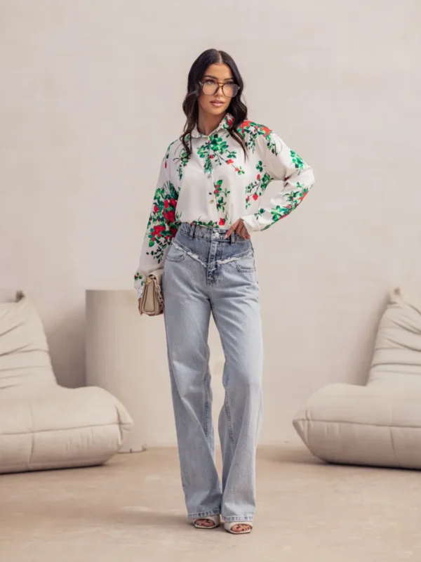 Koszula Morning Bloom – biała widok z przodu