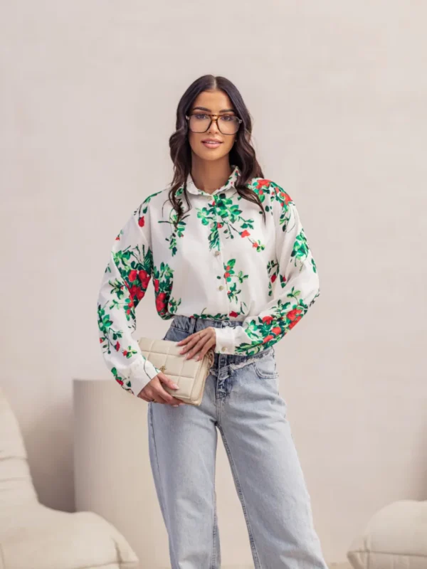 Koszula Morning Bloom – biała widok z przodu