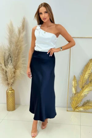 Spódnica satynowa DAISY widok z przodu