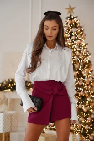 Spódnico-spodenki - bordowe widok z przodu