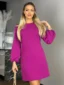 Sukienka KLARA – fuksjowa trapezowa elegancja widok z przodu