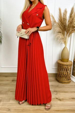 Czerwony elegancki kombinezon Skyline – czerwony widok z przodu