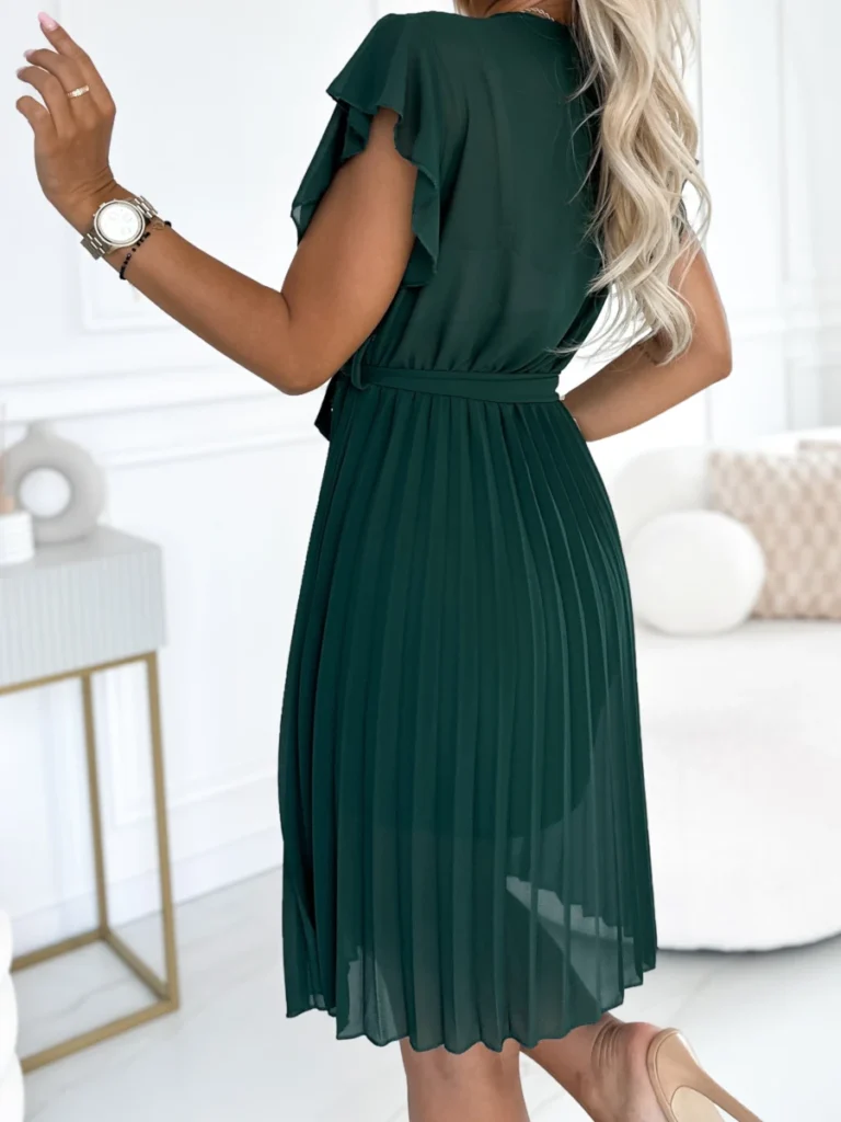 Sukienka AMELIA - butelkowa zieleń widok z tyłu