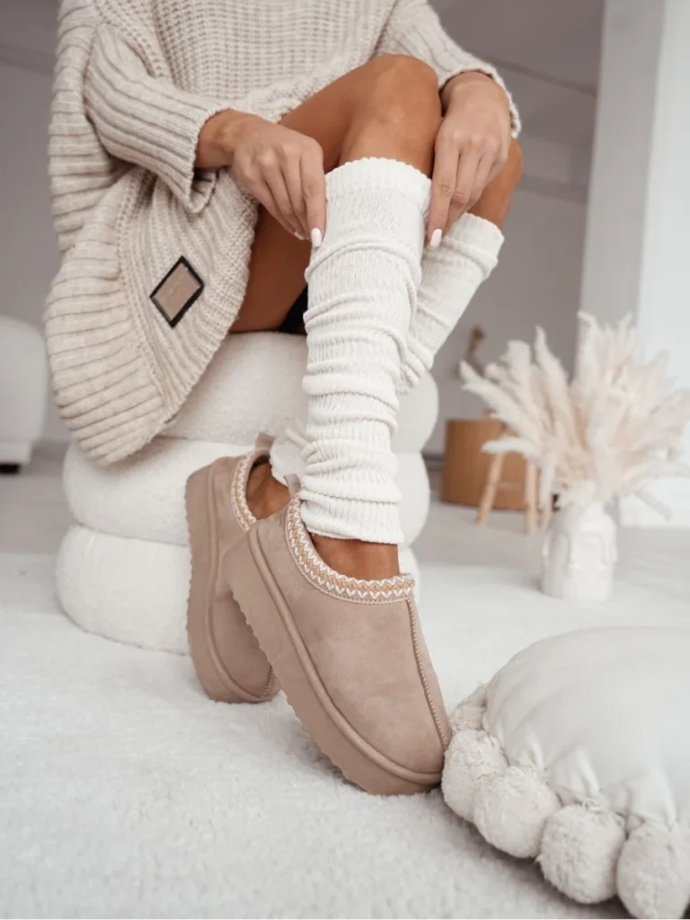 Getry/ocieplacze bawełniane w prążek