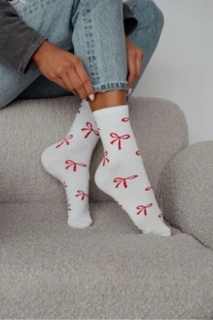 Skarpetki damskie w kokardki