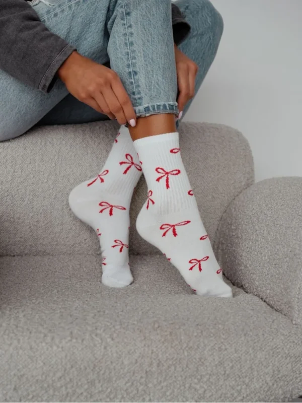 Skarpetki damskie w kokardki