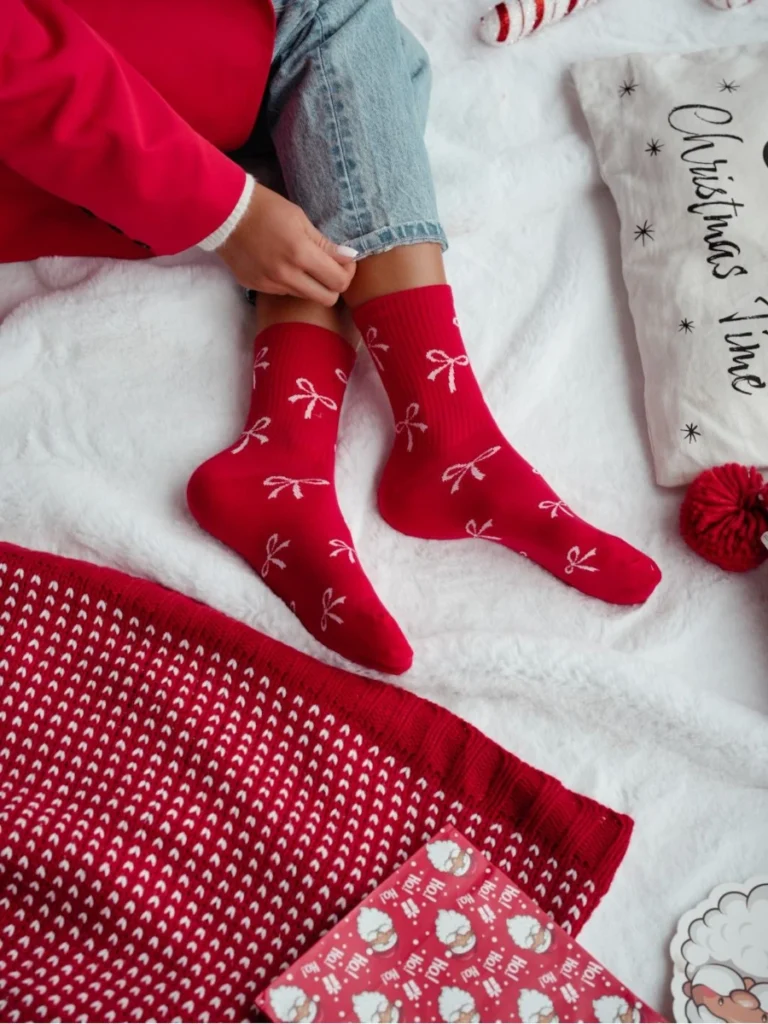 Skarpetki damskie w kokardki