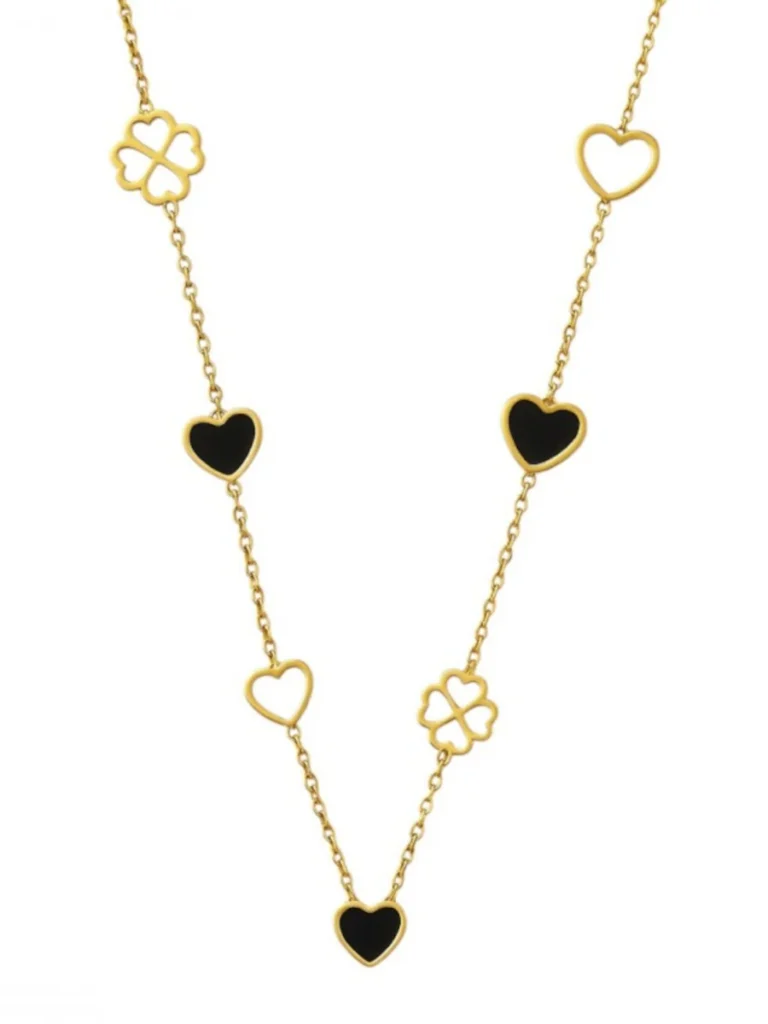 naszyjnik-stal-szlachetna-pozlacana-14k-zlotem-serca-czarne-i-koniczynki-clajda-dressme-dress-me (3)